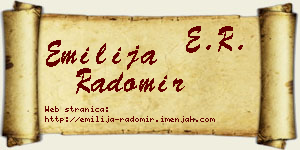 Emilija Radomir vizit kartica